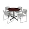 Kobe Kobe Round Table & Chair Set, Wood, Metal, Polypropylene Top TKB42RNDMH44GY - alternate 1
